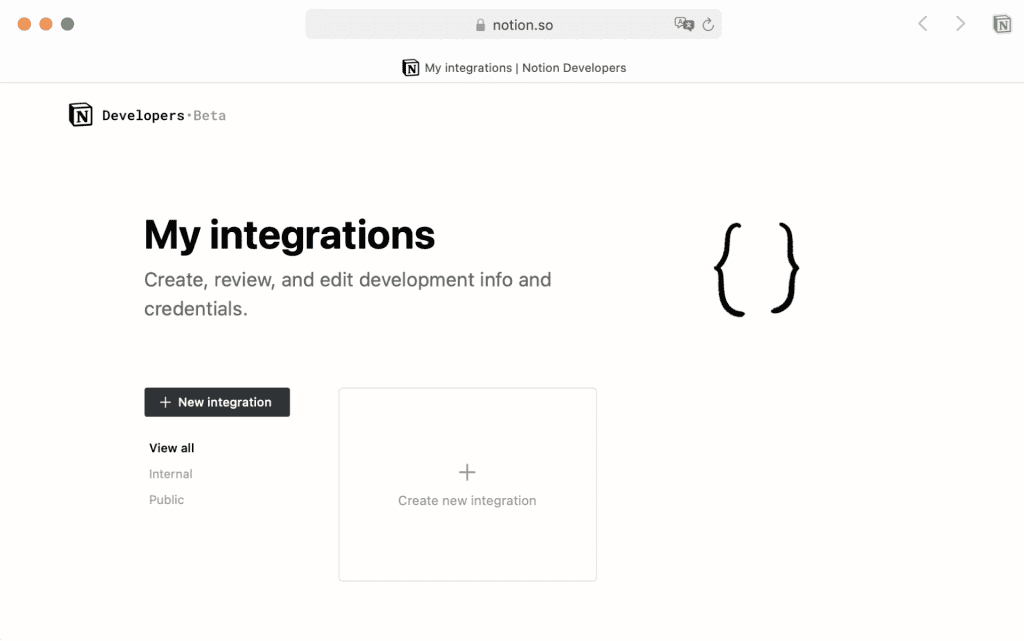 Создание интеграций с помощью API Notion